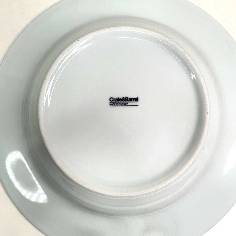 Crate & Barrel Herb Motif Porcelain Dinner Plates Set Of 2 - Picture 8 of 9